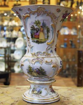 Porzellan Vase - weißes Porzellan - Meisssen - 1880