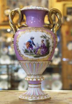 Porzellan Vase - weißes Porzellan - Meissen - 1890