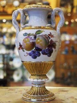 Porzellan Vase - weißes Porzellan - Meissen - 1880