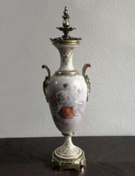 Porzellan Vase - Bronze, weißes Porzellan - 1880