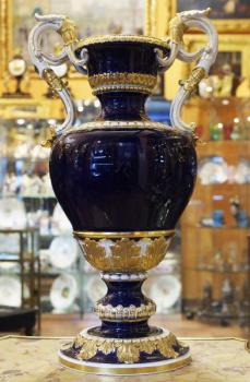 Porzellan Vase - weißes Porzellan, Kobalt - 1890